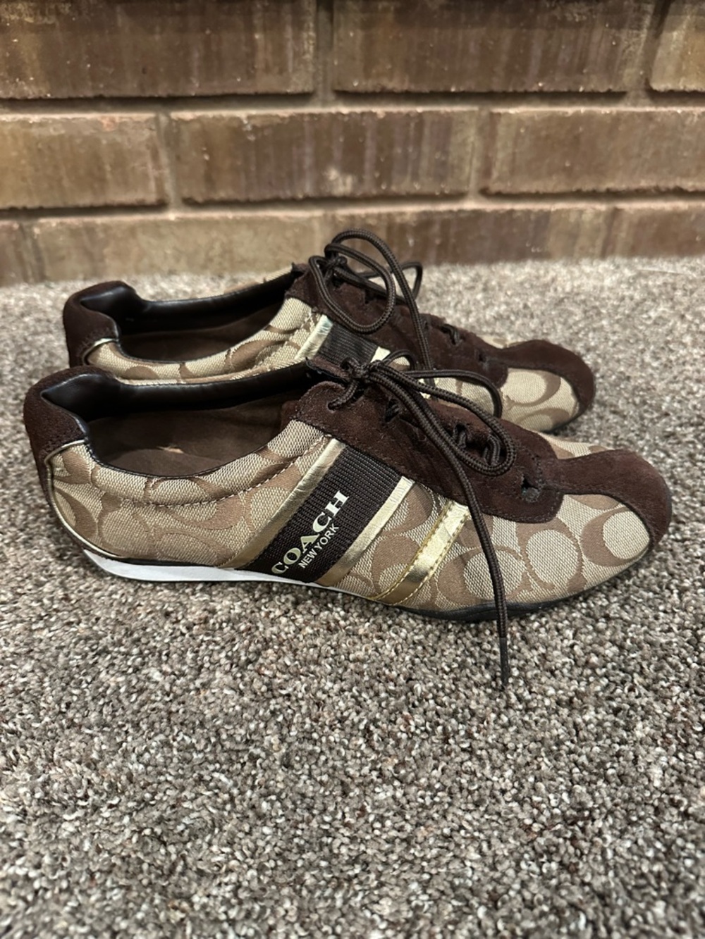 COACH Remonna Signature Monogram Suede Sneakers 8B
